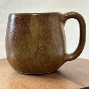 Rustic Brown Ceramic Mug signed studio pottery